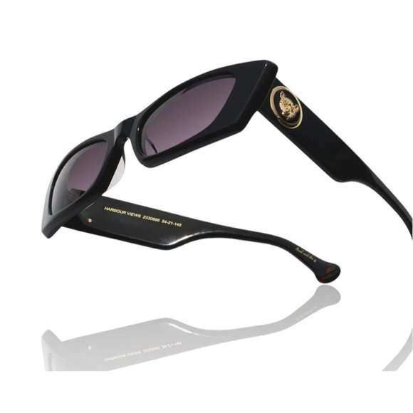 CAMILLA “Harbour Views” Black Cateye Sleek Black Boho Chic Classic Sunglasses